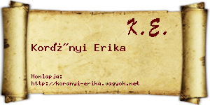 Korányi Erika névjegykártya