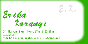 erika koranyi business card